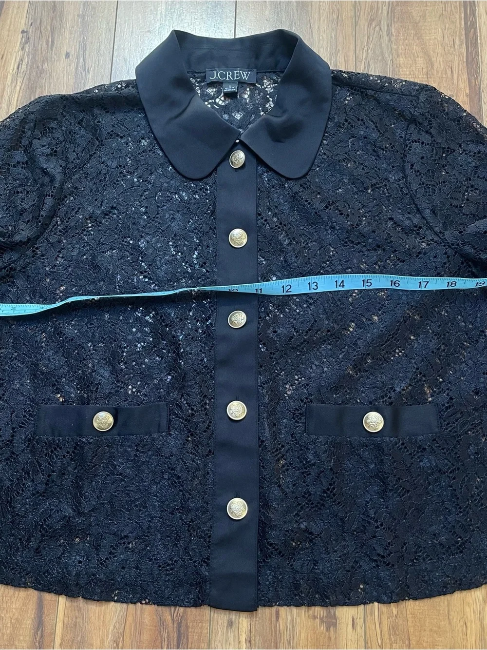 J.Crew Lace Lady Jacket in Black Size S